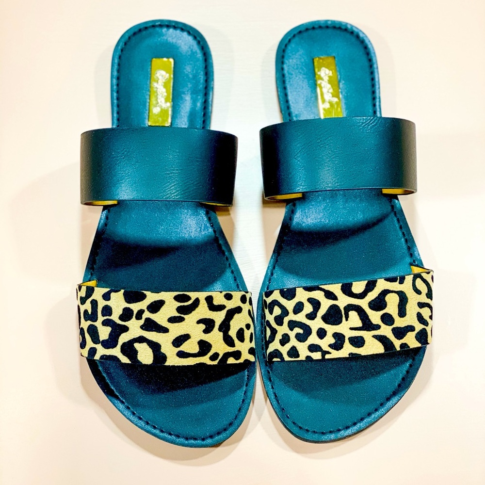 Qupid Boutique Black and Cheetah Sandals